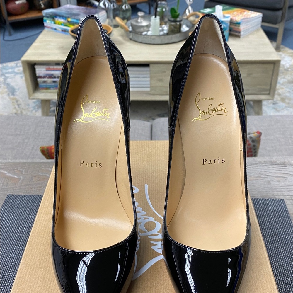 Christian Louboutin Black Patent Leather Heels - Picture 10 of 11